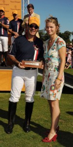 Victor Vargas, left, wins a polo trophy in the U.K. Photographer: Dave M. Benett/Getty Images