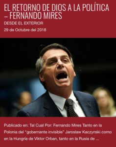 "El retorno de Dios a la política", de Fernando Mires - Desde el Exterior