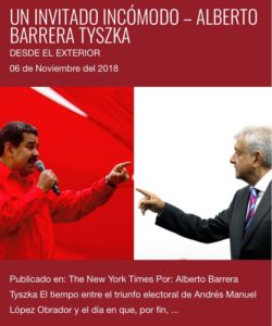 "Un invitado incómodo", de Alberto Barrera Tyszka - Desde el Exterior