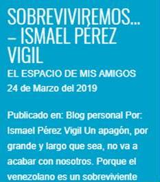 “Sobreviviremos…”, de Ismael Pérez Vigil – El espacio de mis amigos